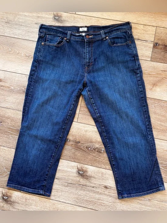 Levi's 515 Womens Capri Cropped Stretch Denim Jeans Size 14 Mid-Rise Medium Wash - Picture 11 of 11